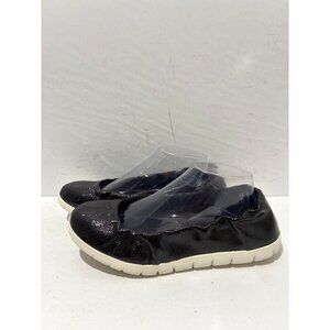 SAS Womens Radiant Ballet Flats US 9WW Black Leather Slip On confort